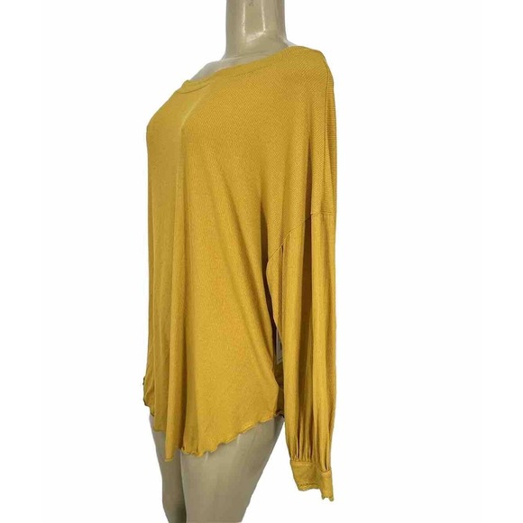 NEW Free People XS Shimmy Shake Boho Low Back Top Untamed Gold Long Sleeve PS2 - Picture 3 of 9